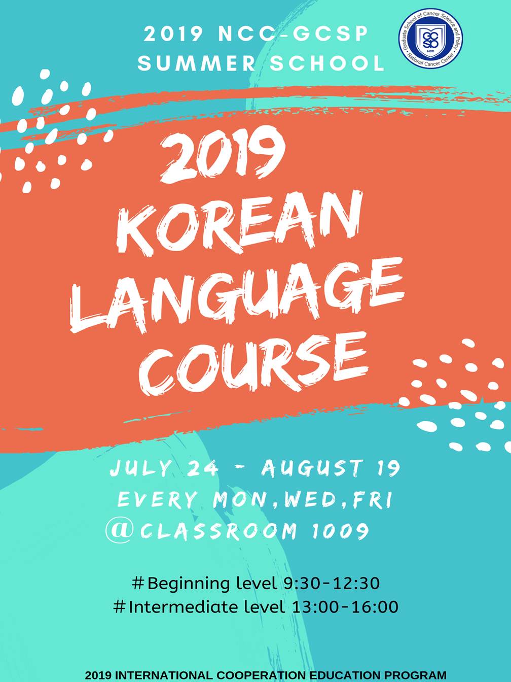 2019 Korean Language Course poster